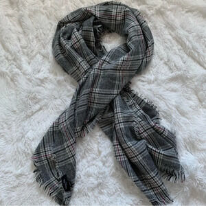 Marcus Adler New York Pink White & Gray Plaid Men Women Scarf/Wrap